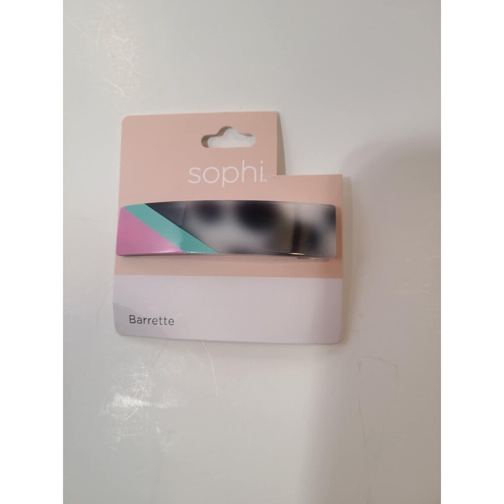 Sophi Large Barrette Multicolor Shadow Black White Teal Pink NEW